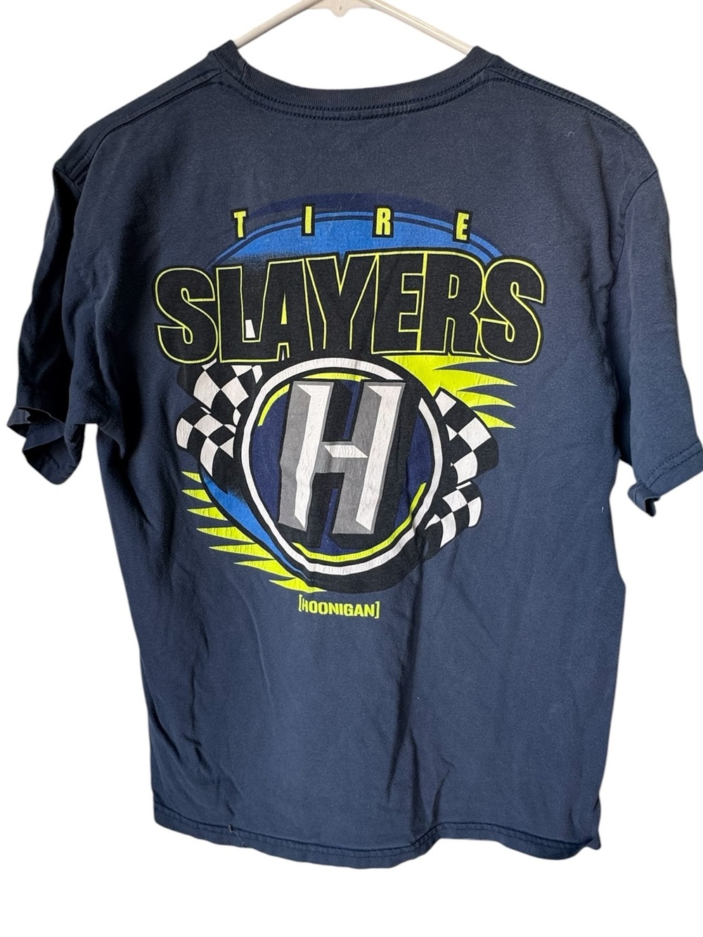Hoonigan Racing Men's Blue 'Tire Slayers' Graphic Tee Rare